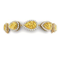 39.26 ctw Canary Citrine & VS Diamond Bracelet 18K Yellow Gold - REF-418W2H - SKU:38870