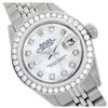 Image 1 : Rolex Men's Stainless Steel, QuickSet, Diamond Dial & Diamond Bezel - REF-557F5M