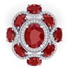 Image 2 : 9.86 ctw Ruby & VS Diamond Ring 18K White Gold - REF-218F2N - SKU:39294