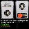 Image 1 : NGC 2000-s Clad New Hampshire Washington Quarter 25c Graded pr69 dcam By NGC