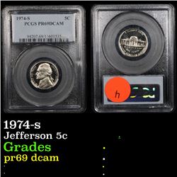 PCGS 1974-s Jefferson Nickel 5c Graded pr69 dcam By PCGS
