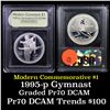 Image 1 : 1995-P Olympic Gymnast Modern Commem Dollar $1 Graded GEM++ Proof Deep Cameo By USCG