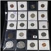 Image 1 : Page of 20 Mixed coins Morgan $1, Peace $1, Proof Washington 25c, Barber 5c, Indian 1c, Buffalo 5c