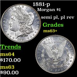 1881-p Morgan Dollar $1 Grades Select+ Unc