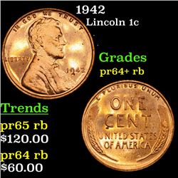 1942 Lincoln Cent 1c Grades Select+ Proof Unc RB