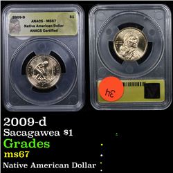 ANACS 2009-d Sacagawea Gold Dollar 1 Graded ms67 By ANACS