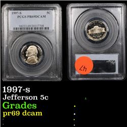 PCGS 1997-s Jefferson Nickel 5c Graded pr69 dcam By PCGS