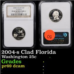 NGC 2004-s Clad Florida Washington Quarter 25c Graded pr69 dcam By NGC