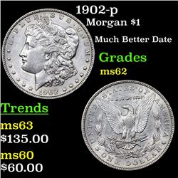 1902-p Morgan Dollar $1 Grades Select Unc