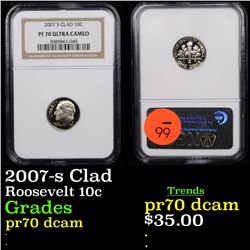 NGC 2007-s Clad Roosevelt Dime 10c Graded pr70 dcam By NGC