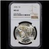 Image 2 : NGC 1935-p Peace Dollar $1 Graded ms62 By NGC