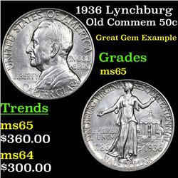 1936 Lynchburg Old Commem Half Dollar 50c Grades GEM Unc