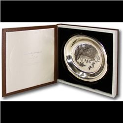 Skating On The Brandywine By James Wyeth 1975 Solid Sterling Silver Bowl 6.1 OZ Box & Papers