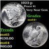 Image 1 : 1923-p Peace Dollar $1 Grades Choice+ Unc