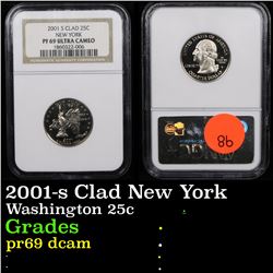 NGC 2001-s Clad New York Washington Quarter 25c Graded pr69 dcam By NGC