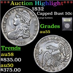 ***Auction Highlight*** 1832 Capped Bust Half Dollar 50c Graded Choice AU By USCG (fc)