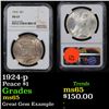 Image 1 : NGC 1924-p Peace Dollar $1 Graded ms65 By NGC