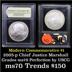 2005-p John Marshall Modern Commem Dollar $1 Graded ms70, Perfection By USCG