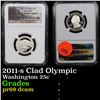 Image 1 : NGC 2011-s Clad Olympic Washington Quarter 25c Graded pr69 dcam By NGC