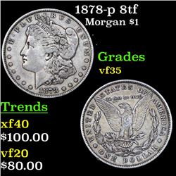 1878-p 8tf Morgan Dollar $1 Grades vf++