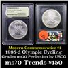 Image 1 : 1995-d Olympics Cycling Modern Commem Dollar $1 Graded ms70, Perfection By USCG
