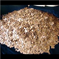 ***Auction Highlight*** UNSEARCHED 5000 pc Bag of Lincoln Wheat Cents Average Circulated (fc)