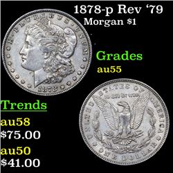 1878-p Rev '79 Morgan Dollar $1 Grades Choice AU