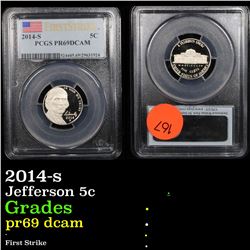 PCGS 2014-s Jefferson Nickel 5c Graded pr69 dcam By PCGS
