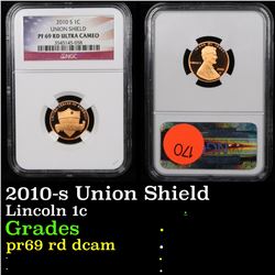 NGC 2010-s Union Shield Lincoln Cent 1c Graded pr69 rd dcam By NGC