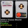 Image 1 : NGC 2010-s Union Shield Lincoln Cent 1c Graded pr69 rd dcam By NGC