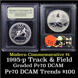 1995-P Olympics Track & Field Modern Commem Dollar $1 Graded GEM++ Proof Deep Cameo By USCG