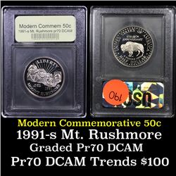 1991-S Mount Rushmore Modern Commem Half Dollar 50c Graded GEM++ Proof Deep Cameo By USCG