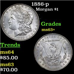 1886-p Morgan Dollar $1 Grades Select+ Unc