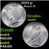 Image 1 : 1923-p Peace Dollar $1 Grades Select+ Unc