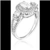 Image 2 : Sterling Silver Oval Halo Engagement Ring with  Round Side Stones, Oval Cubic Zirconia Size 6