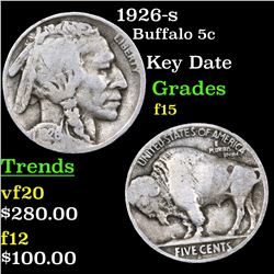 1926-s Buffalo Nickel 5c Grades f+