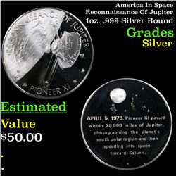 America In Space Reconnaissance Of Jupiter 1oz. .999 Silver Round Grades