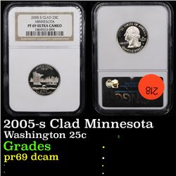 2005-s Clad Minnesota Washington Quarter 25c Graded pr69 dcam By NGC