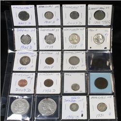 20 Mixed coins Morgan $1, Peace $1, Standing Liberty 25c, Barber 10c, Braided Hair 1c, Buffalo 5c