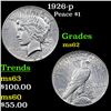 Image 1 : 1926-p Peace Dollar $1 Grades Select Unc
