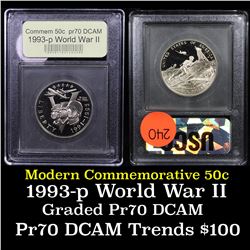 1991-1995-p WWII Modern Commem Half Dollar 50c Graded GEM++ Proof Deep Cameo By USCG