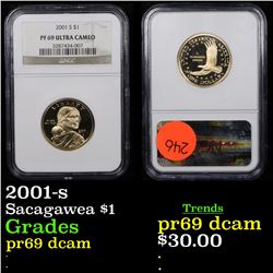 NGC 2001-s Sacagawea Gold Dollar 1 Graded pr69 dcam By NGC