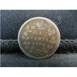 1872-H Canada Sterling (92.5%) Silver Five Cents, Weighs 0.04 Troy Ounce.