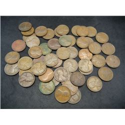 Lot of 50 1909 Lincoln Cents.
