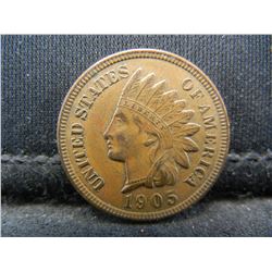 1905 Indian Head Cent, Full Bold Liberty, 4 Diamonds.  Appears Almost Uncirculated.