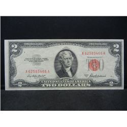 1953-A $2 Red Seal Nice Crisp United States Note.  Serial # A62585466A.