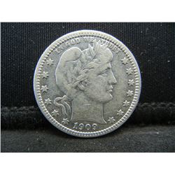 1909 Barber Quarter, Full Bold Liberty, VF++.