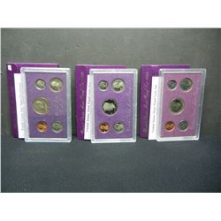 1987 1988 1989 United States Mint 5-Coin Proof Sets With Original Government Packaging.