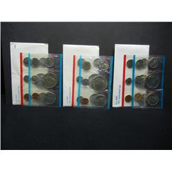 1975 1976 1977 United States Mint 12-Coin Mint Sets With Original Gov't Packaging.