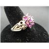 Image 2 : Sterling Silver Amethyst Cluster Woman's Ring. Marked "925"